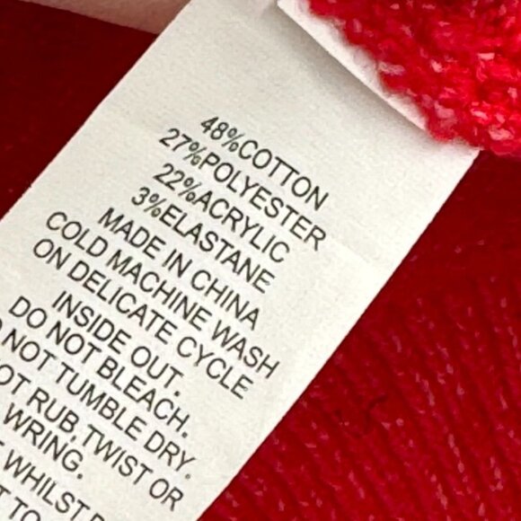 Jeanswest Red Cowl Neck Sweater tunic size XL Women's Cotton Blend new - Picture 6 of 9